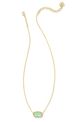 Elisa Pendant Necklace Gold Light Green Mother Of Pearl