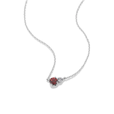 Toi et Moi Garnet & White Sapphire Necklace