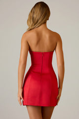 Structured Tulip Mini Dress in Scarlet Red