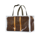 TITA ELVIE duffle Grocery Bag, brown canvas, large