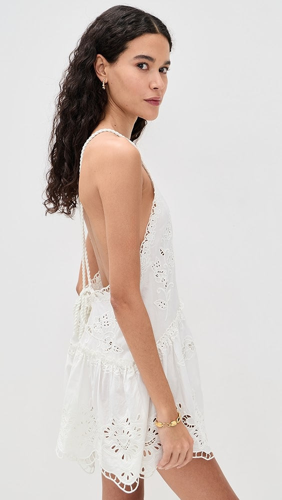 White Richilieu Mini Dress