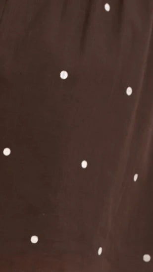 Ziva Strapless Top and Shorts Set - Chocolate Polka