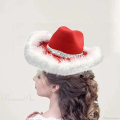 Cowgirl Christmas Sequined Belt Holiday Costume Hat