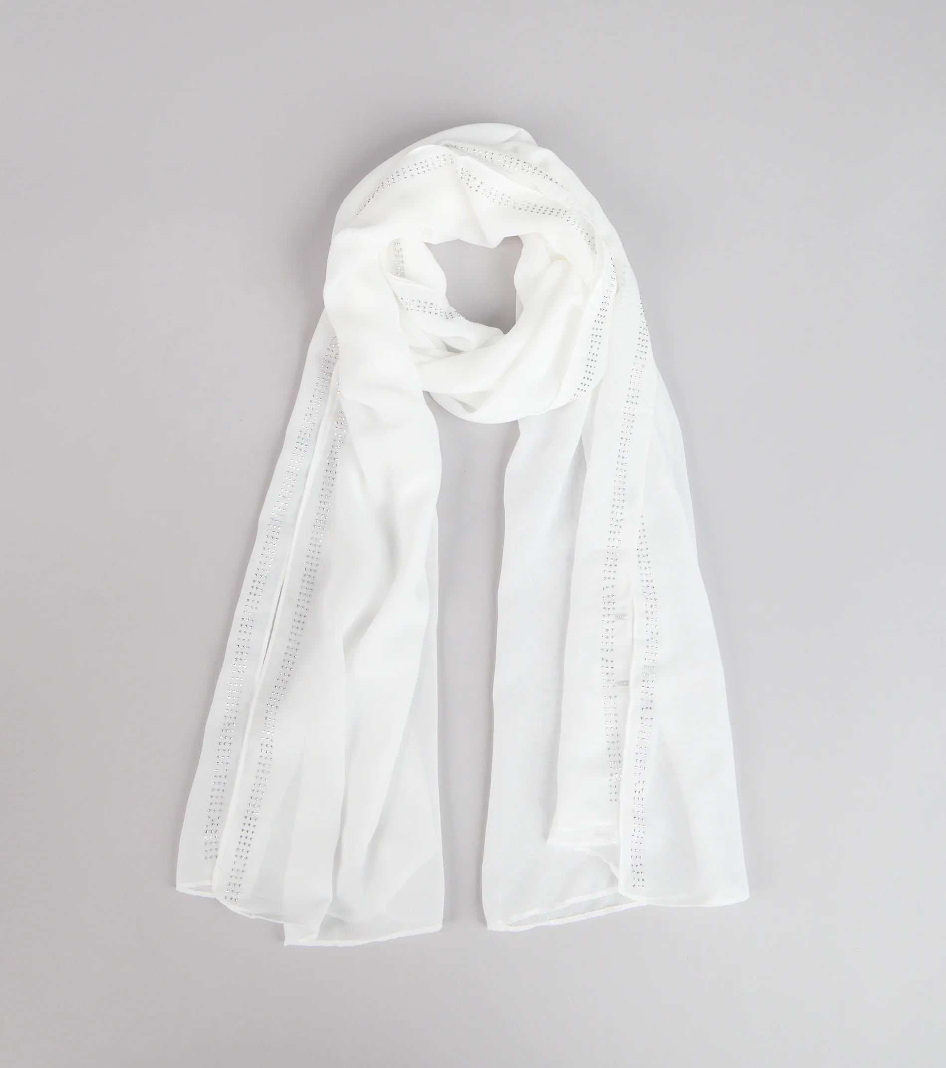 Starry Night Rhinestone Trim Scarf