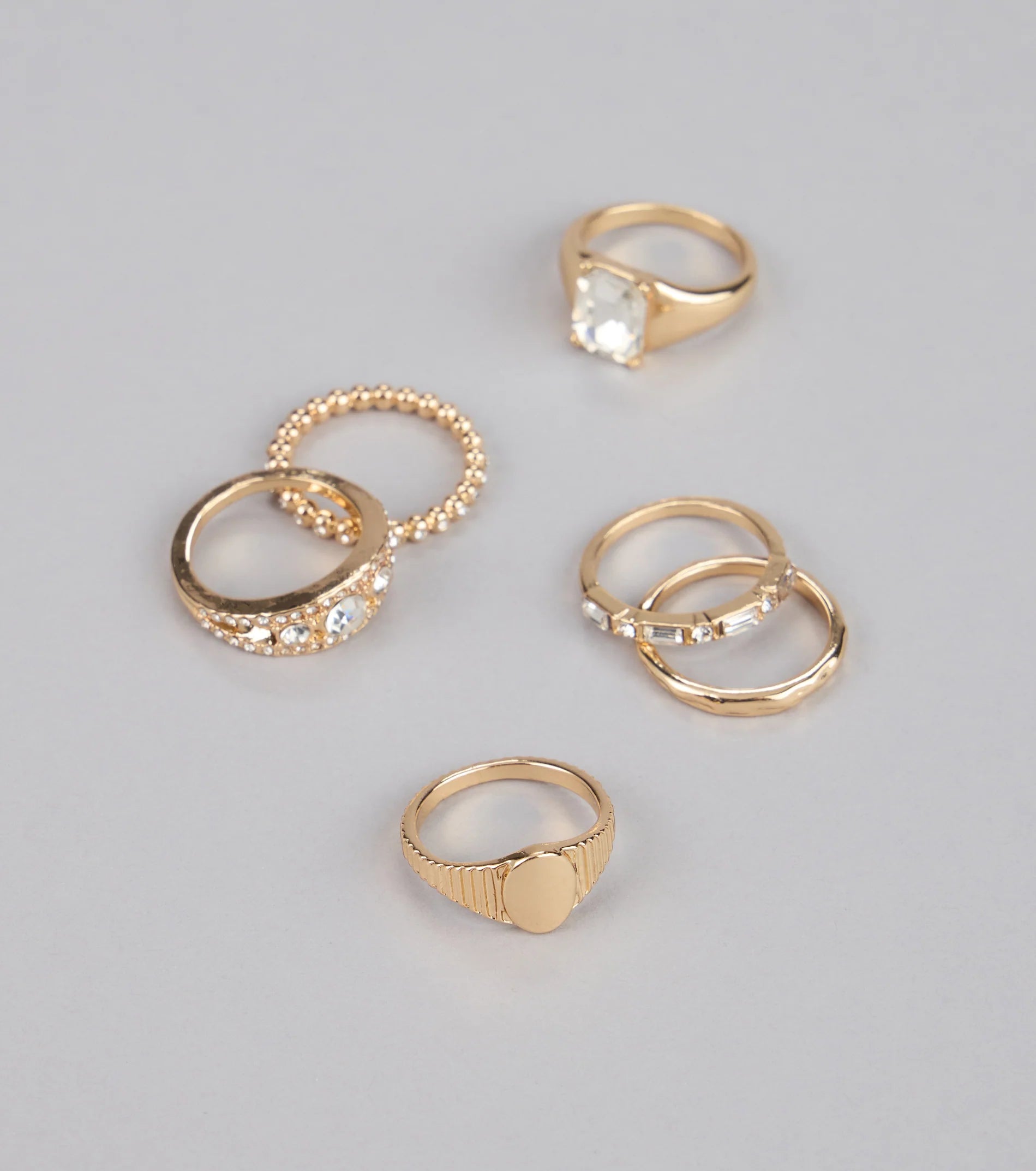 Effortless Shine Rhinestone Ring Set