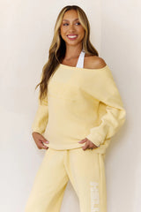 BASE Fleece Off Shoulder Sweatshirt Butter