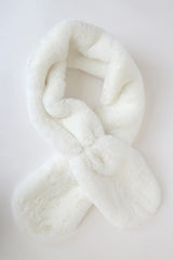 Upscale Style White Faux Fur Stole