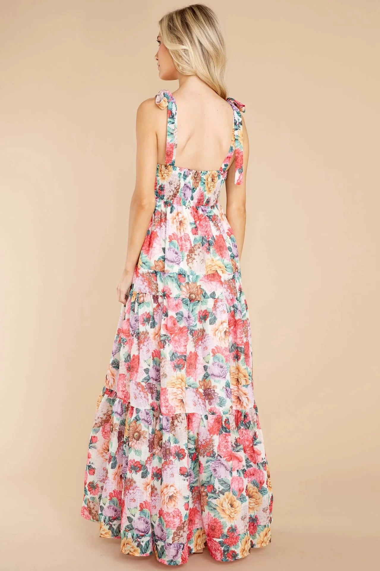 Delilah Floral Square Neck Wide Strap Maxi Dress