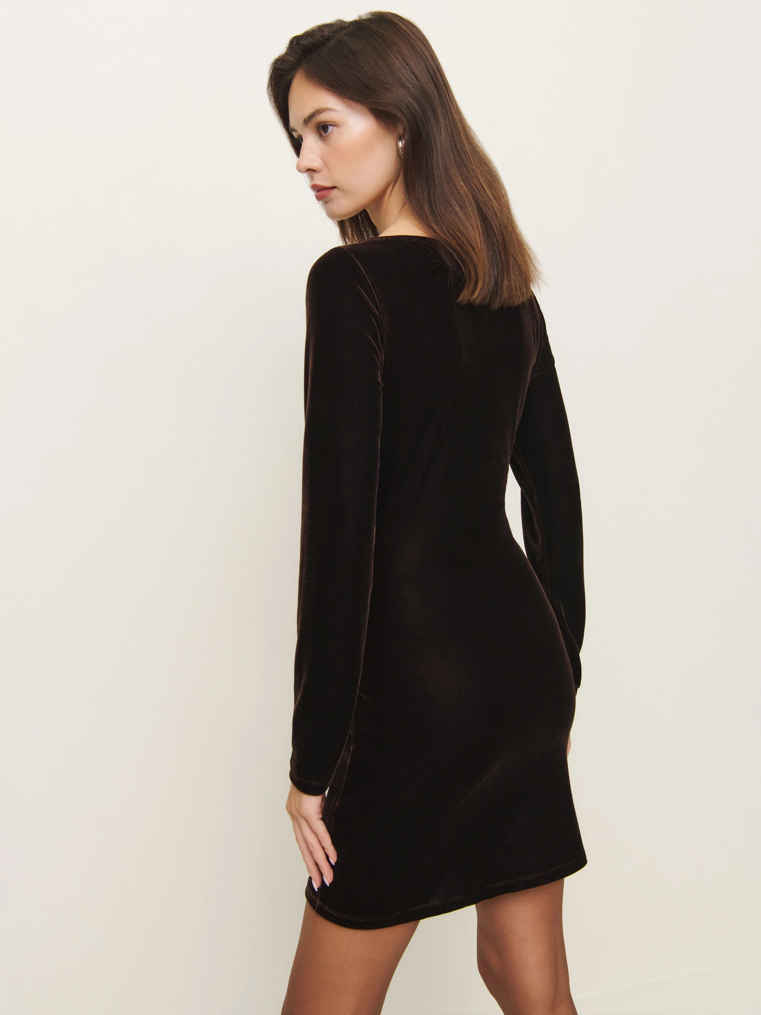 Jaelynn Knit Dress-Espresso Velvet