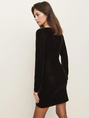 Jaelynn Knit Dress-Espresso Velvet