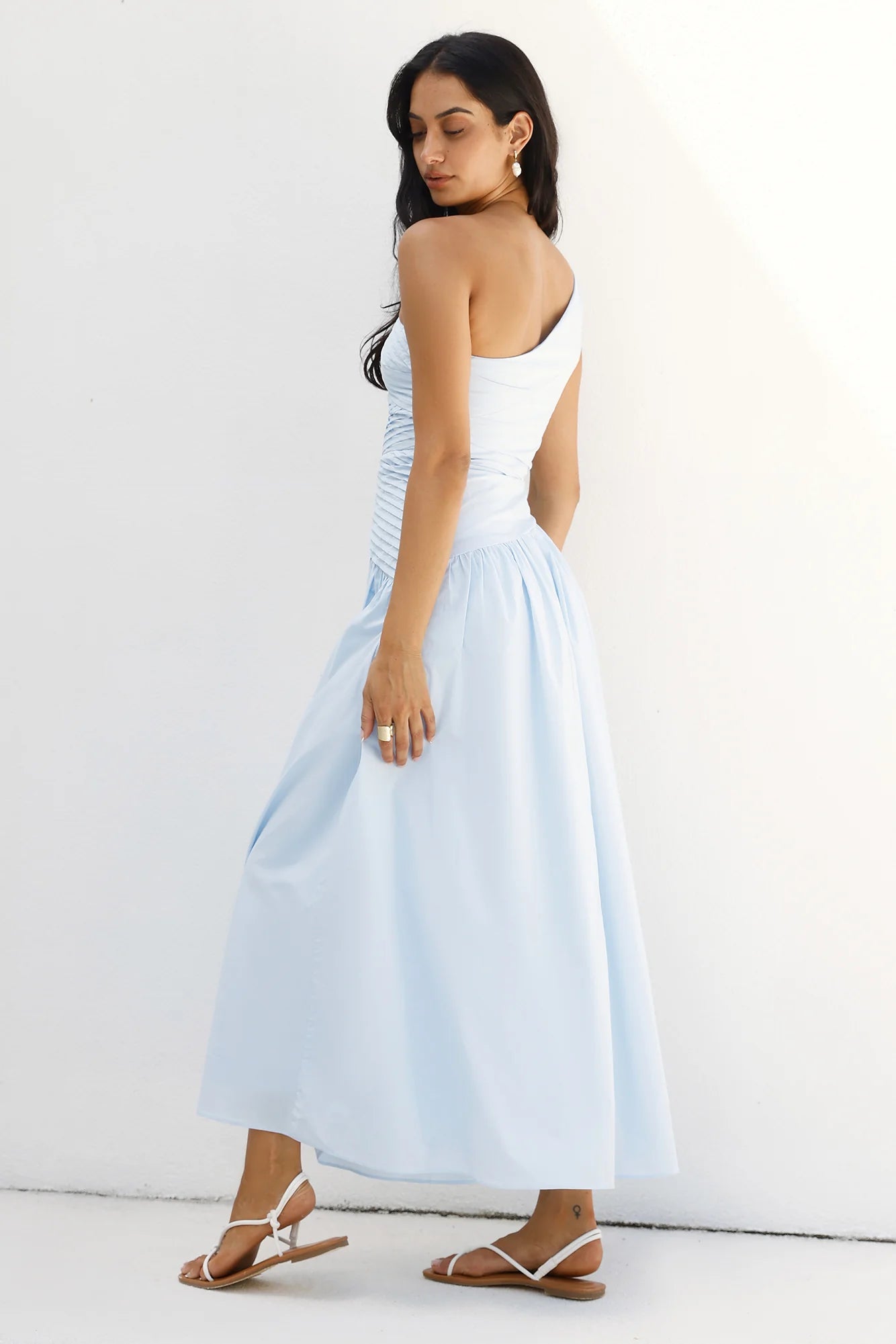 Lexi Love One Shoulder Maxi Dress Blue