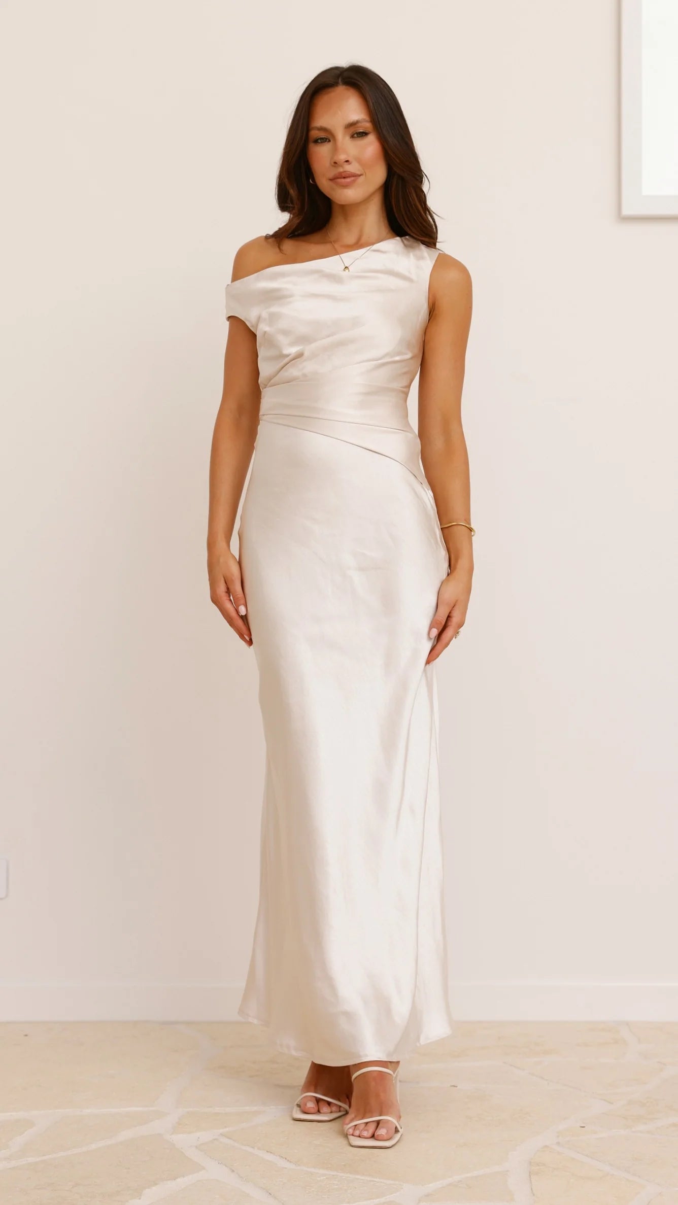 Auria Off Shoulder Maxi Dress - Champagne