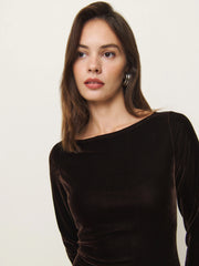 Jaelynn Knit Dress-Espresso Velvet