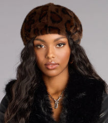 Leopard Luxe Faux Fur Beret