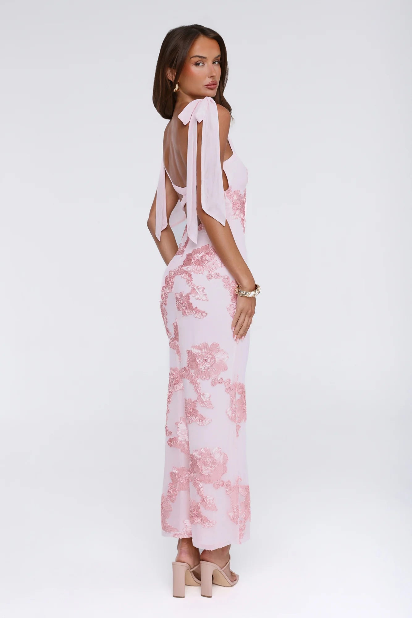 Dear Me From Me Mesh Maxi Dress Pink