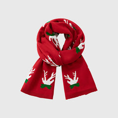 Textured Ribbed Knit Christmas Scarf