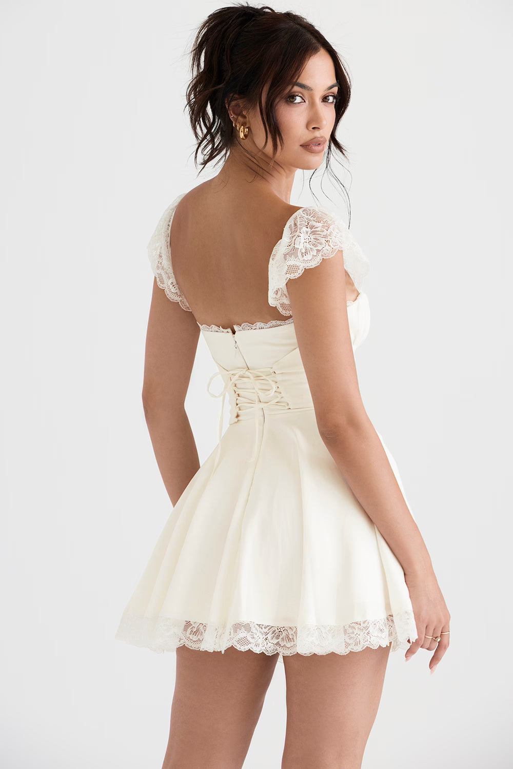 ivory a-line mini dress