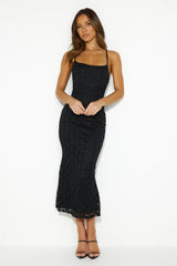 Online Love Lace Midi Dress Black