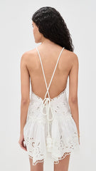 White Richilieu Mini Dress