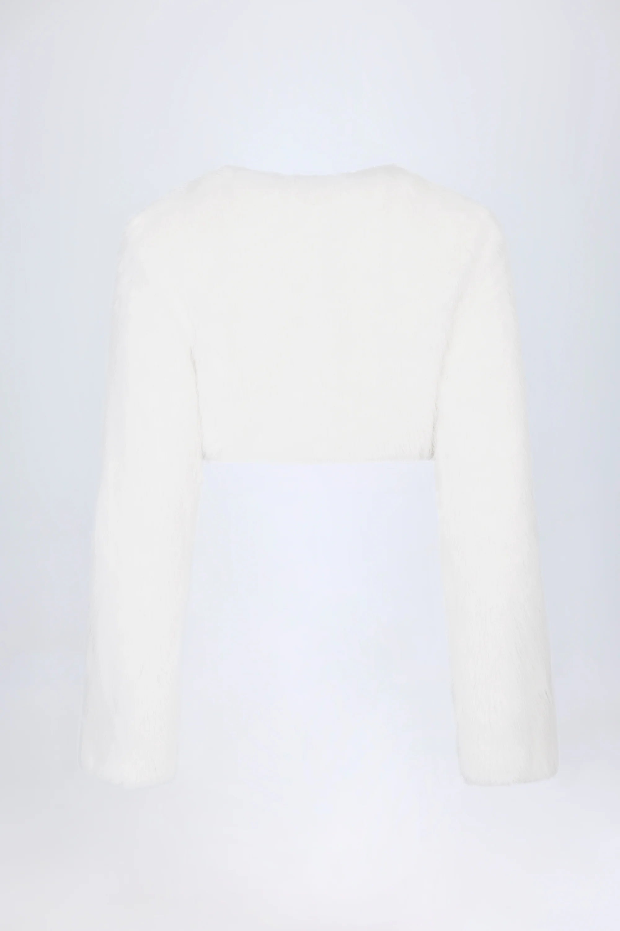 Faux Fur Cropped Bolero in White