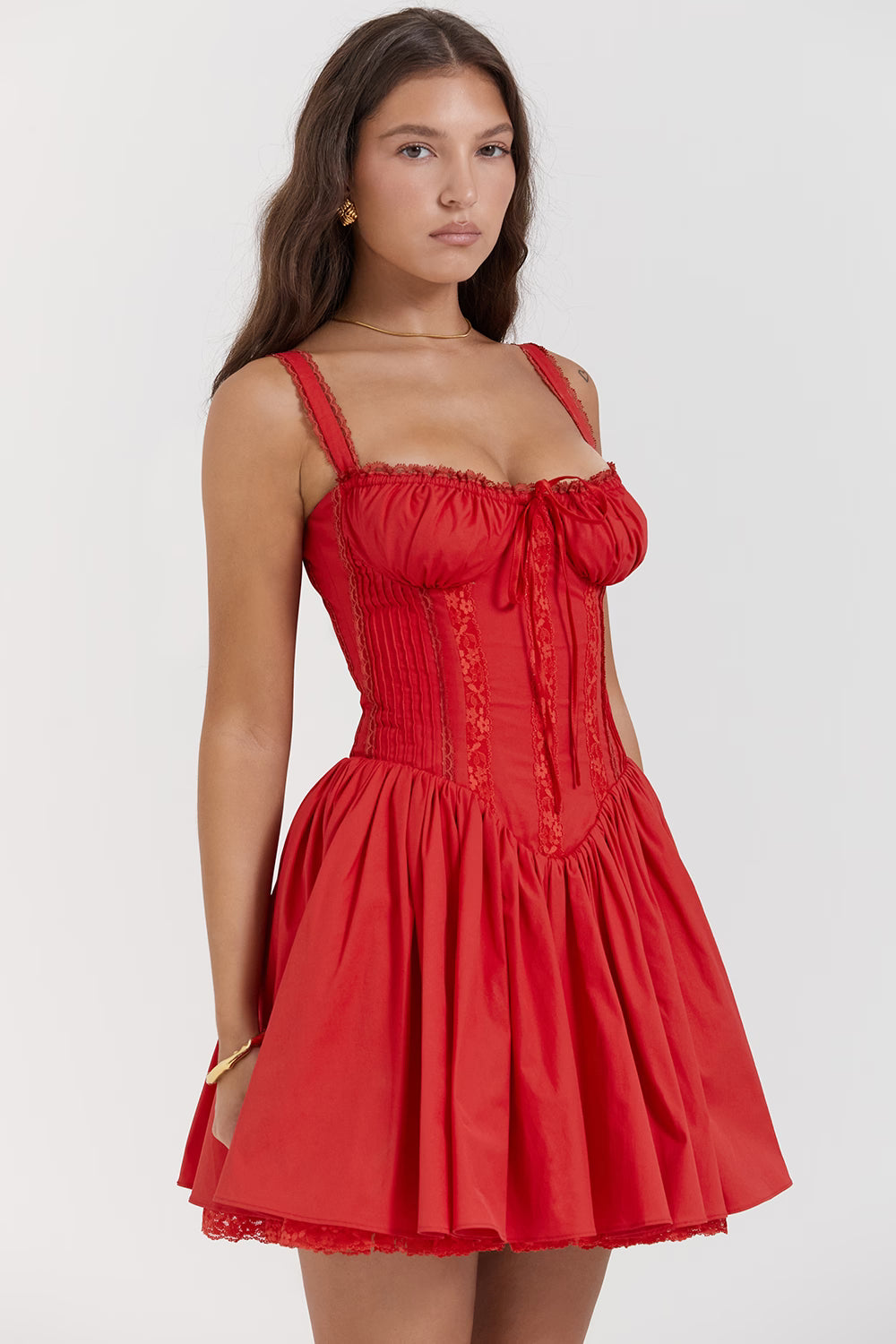 cherry corset mini dress