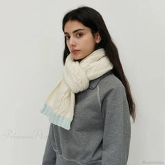 Winter Wool Blend Elegant Minimalist Two Color Splicing Scarf