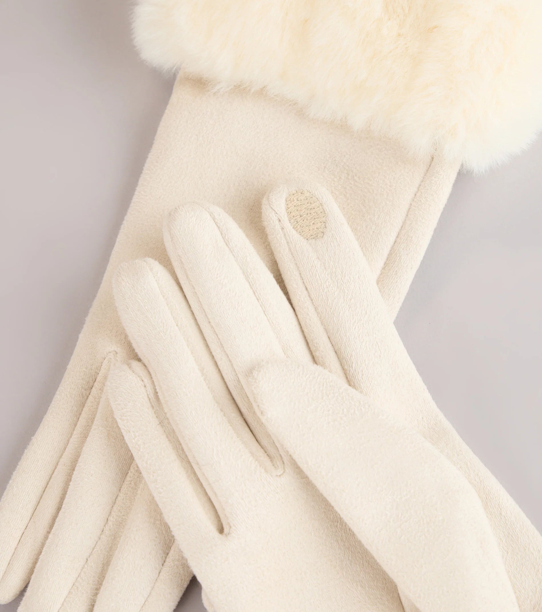 Cold Weather Luxe Faux Fur Trim Gloves