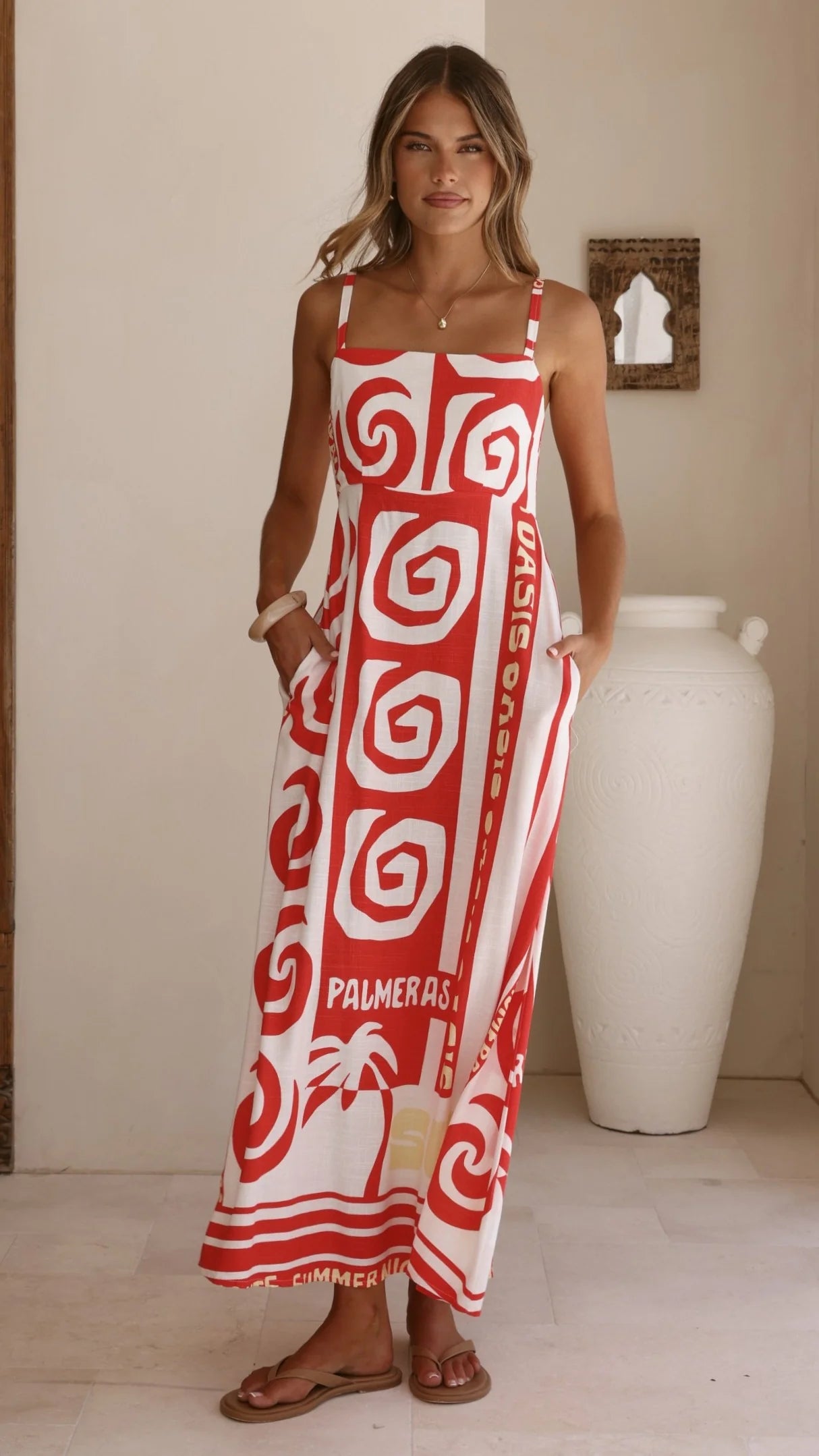 Elaine Maxi Dress - Palmeras Print