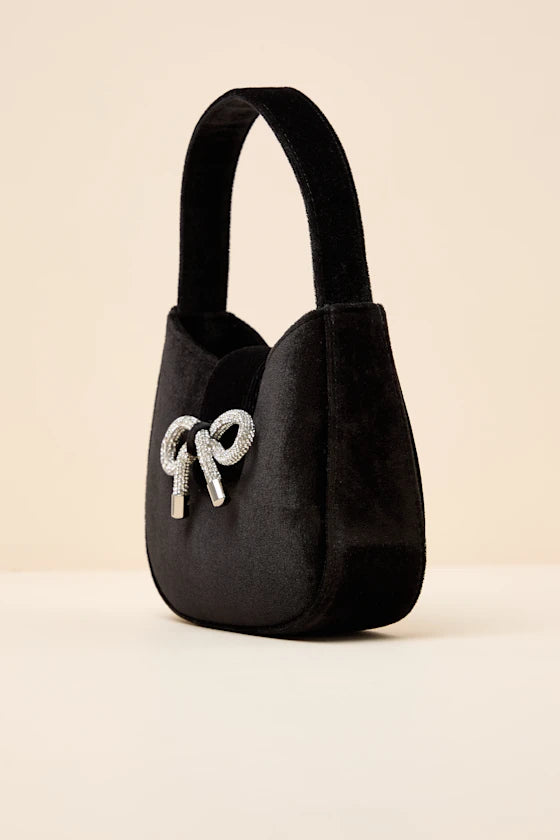 Bowden Black Velvet Mini Handbag