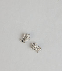 Sweet Bloom Cubic Zirconia Flower Stud Earrings