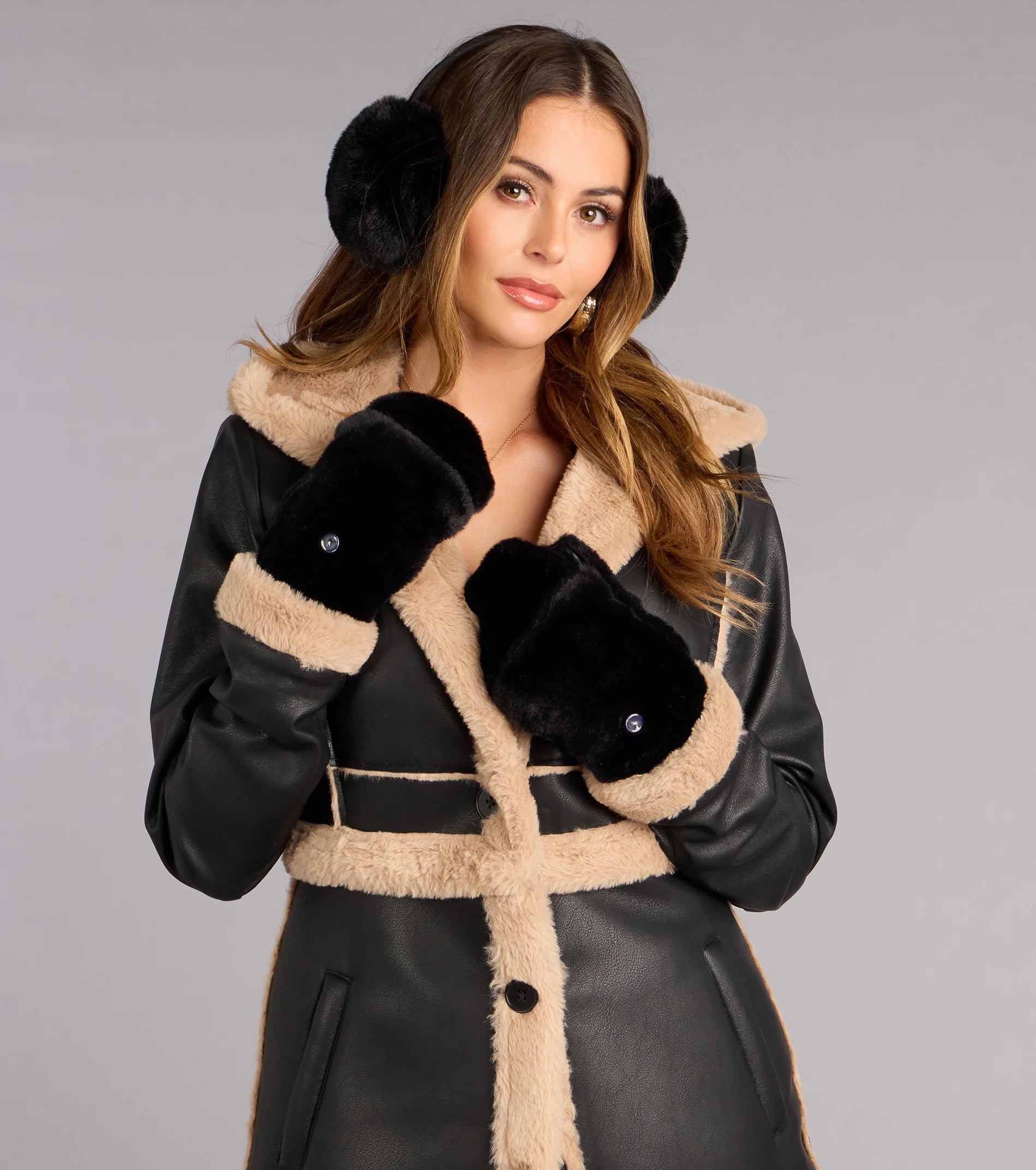 Snug Factor Fur Trim Mittens