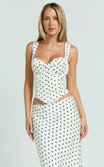 Runaway The Label - Karlita Bustier in White Polka
