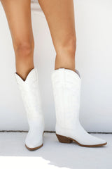 Ottilie Cowboy Boots White