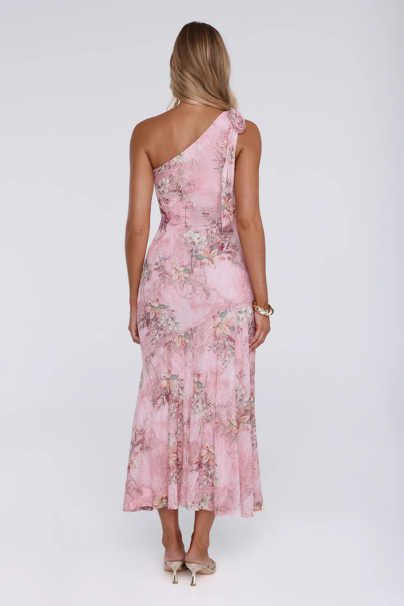 Pretty Whispers One Shoulder Maxi Dress Pink