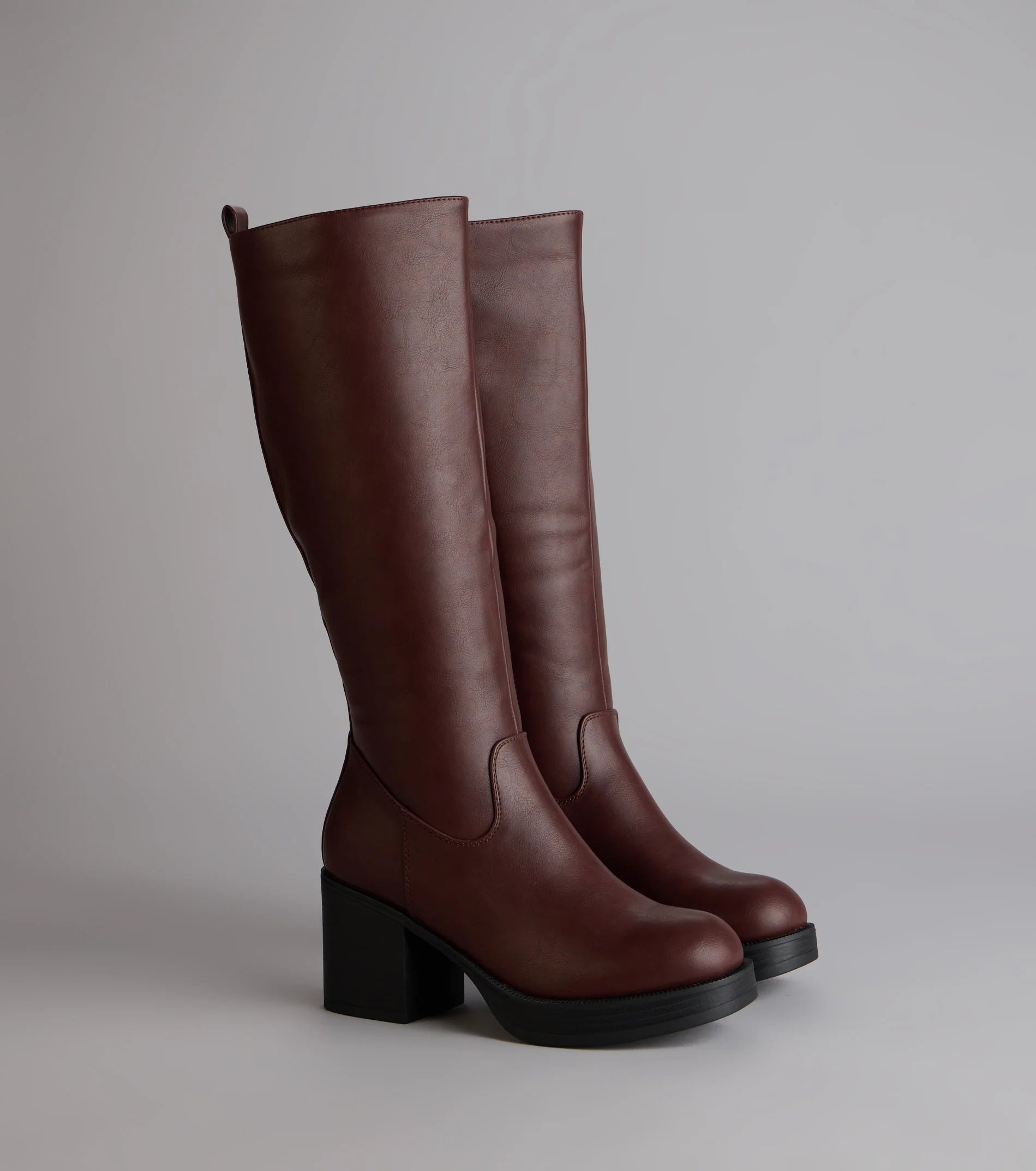 Steppin Up Block Heel Knee High Boots