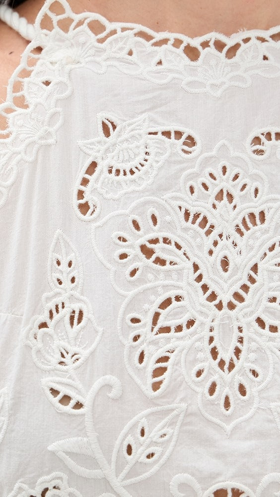 White Richilieu Mini Dress