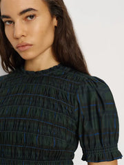 Leannah Dress-Forest Plaid