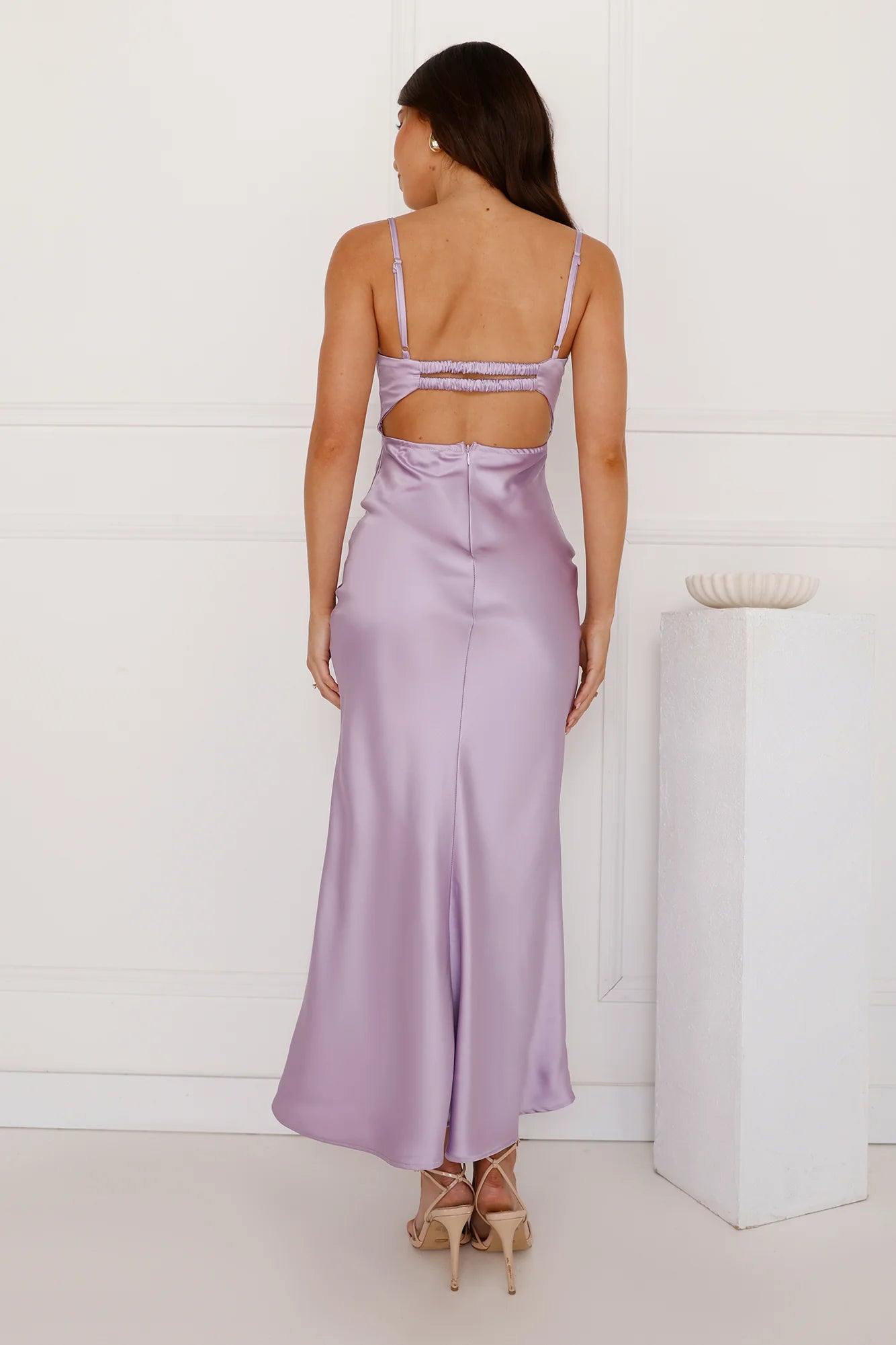 Piece Of Perfection Satin Maxi Dress Lilac