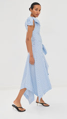 Bow Drape Cascade Dress
