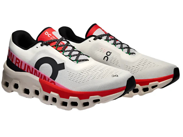 Women's On Running Cloudmonster 2-lvory l Red