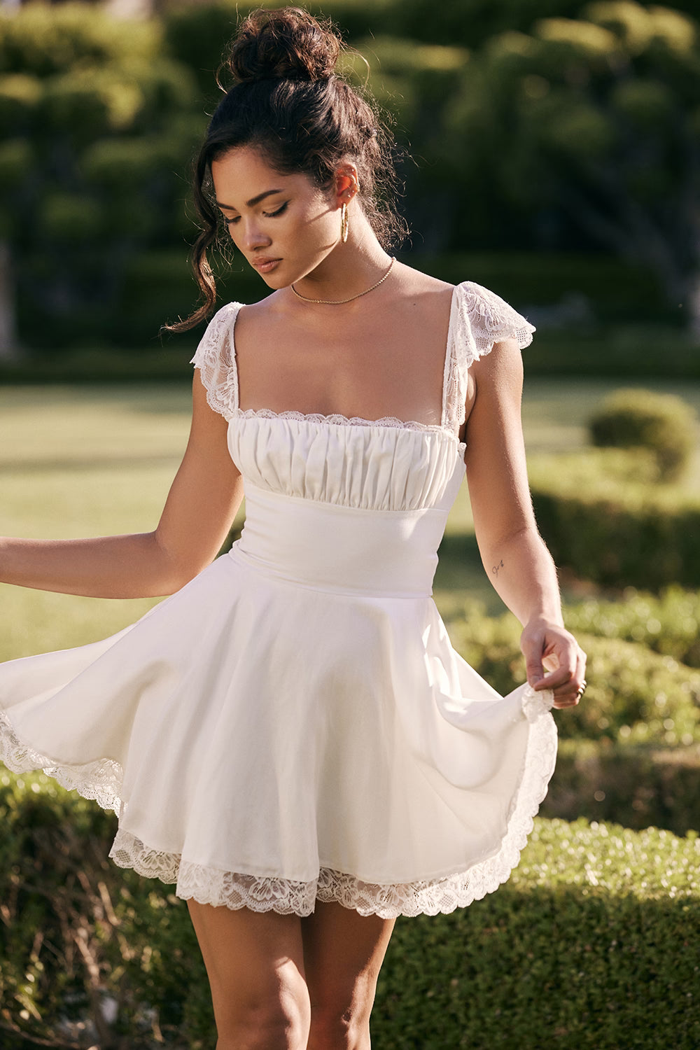ivory a-line mini dress