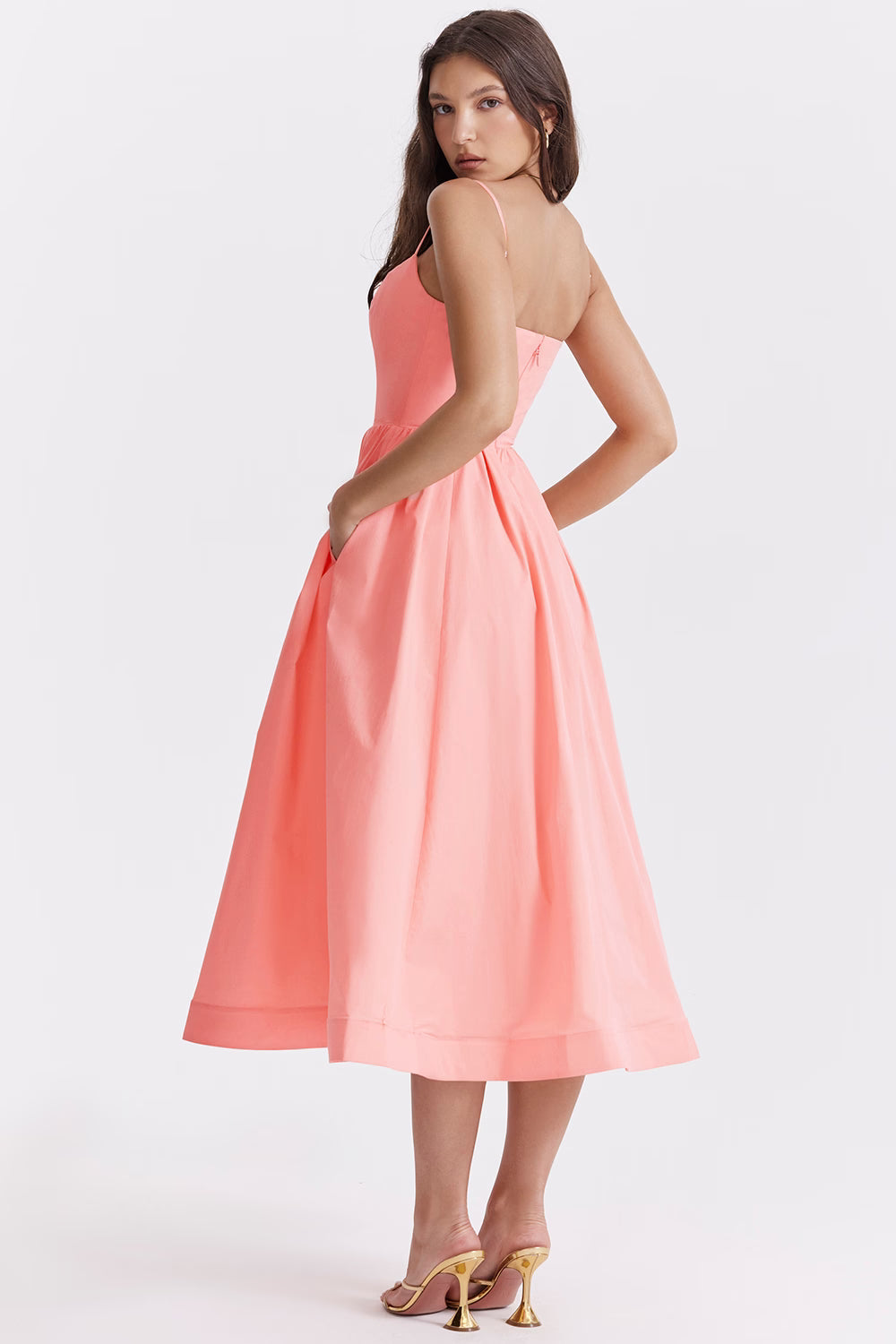apricot corset sundress