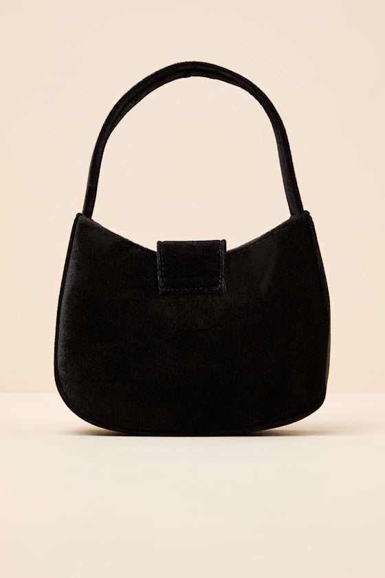 Bowden Black Velvet Mini Handbag