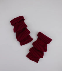 Stylish Layer Rib Knit Leg Warmers