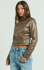 Lioness - Bella Moto Jacket in Chocolate
