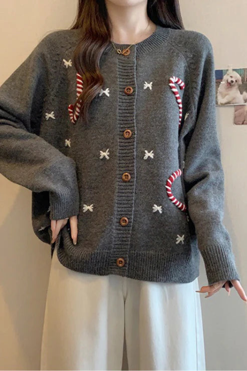 Soft Crochet Knit Christmas Cardigan