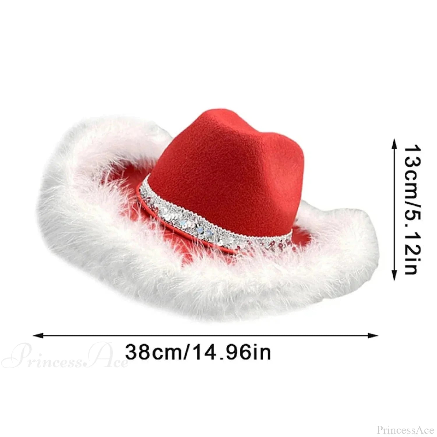 Cowgirl Christmas Sequined Belt Holiday Costume Hat