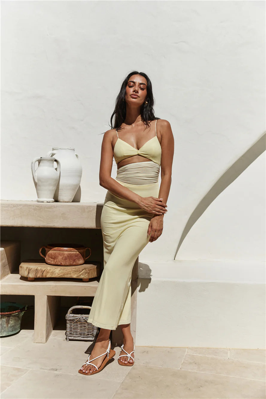 Summer Nomad Midi Dress Yellow