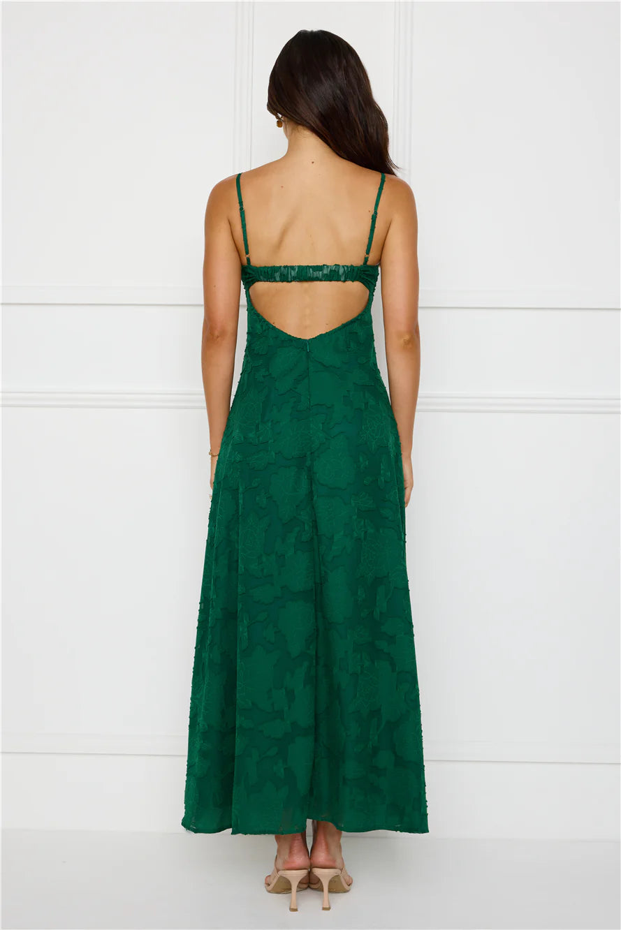 Pine Blossom Maxi Dress Green
