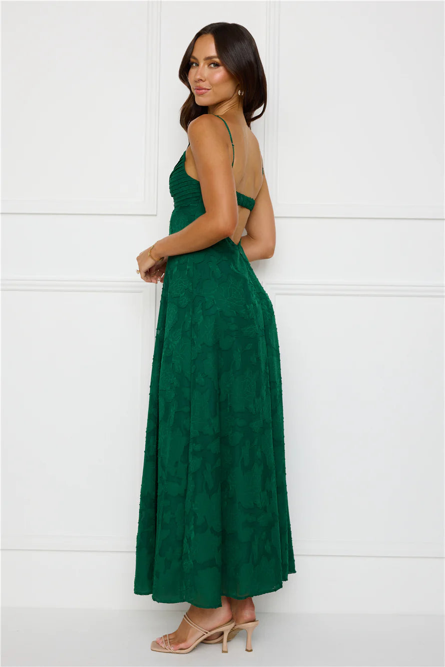 Pine Blossom Maxi Dress Green